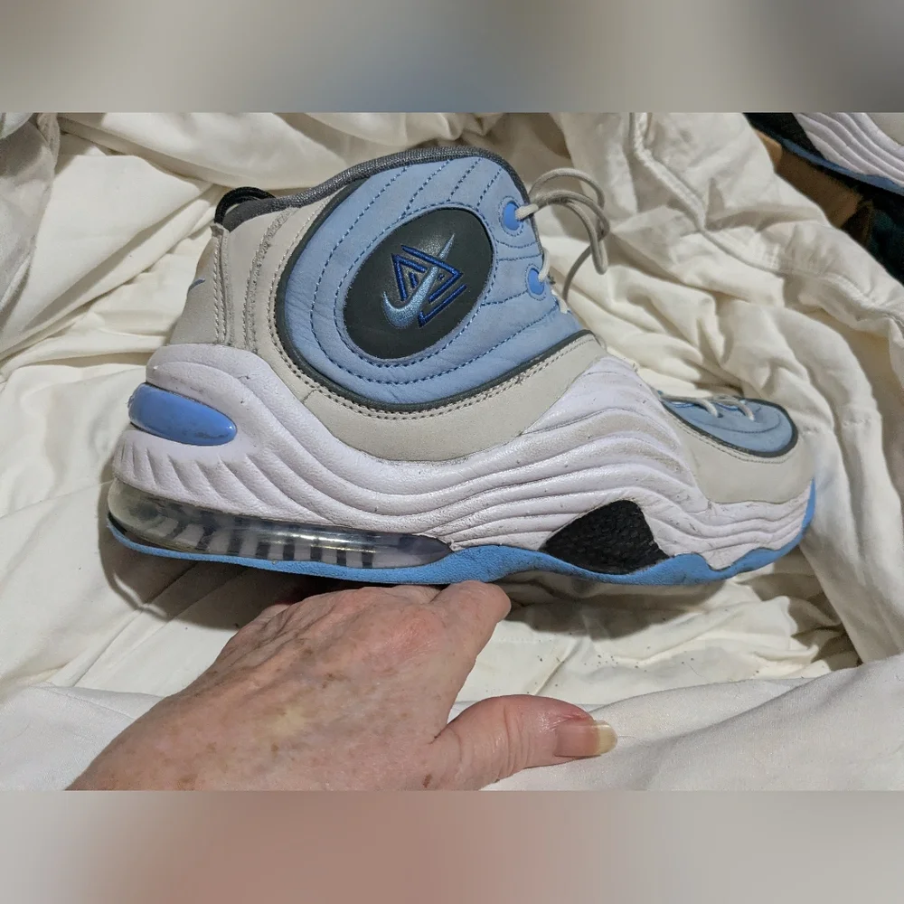 Nike x Social Status Air Max Penny II - White / Cobalt / Pulse 12 Men worn Heels